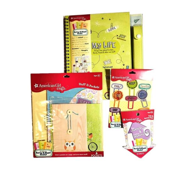 American‎ Girl Crafts Scrapbooking Set#1 Scrapbook Pockets Clips Prompts NEW - Picture 1 of 6